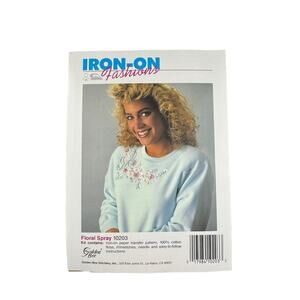 Vintage Golden Bee Iron On Fashions Embroidery Kit Floral Spray 10203